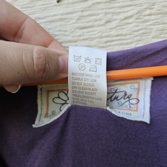 Aventura purple twist-front sleeveless jersey dress with flowers large - Picture 4 of 4